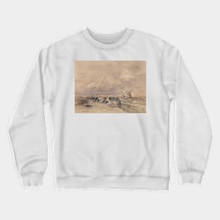 Dieppe Pier, Stiff Breeze by David Cox Crewneck Sweatshirt